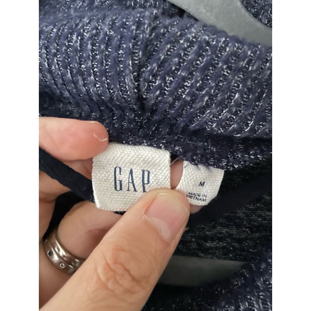 Gap navy blue heather cowl neck long sleeve dress M - Picture 2 of 5